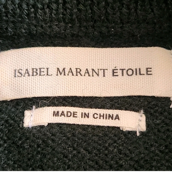 ISABEL MARANT Etoile Women's Sweater Small Green Wool Cuffed Waist Designer - Picture 2 of 8